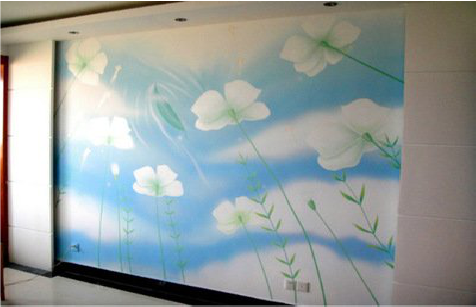 巴塘画墙绘怎么画好白云的蓬松感?