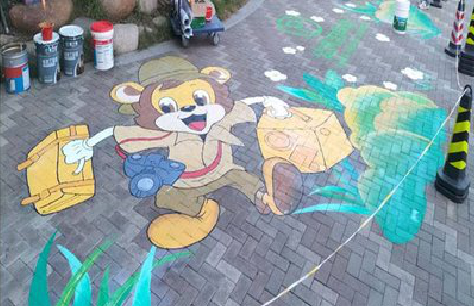 巴塘夏季画地面彩绘会遇到的问题