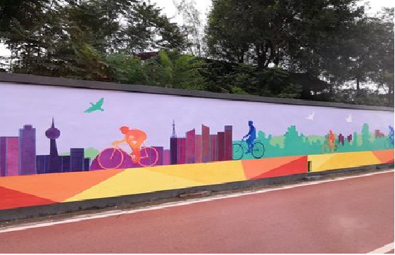 巴塘墙体彩绘-围墙