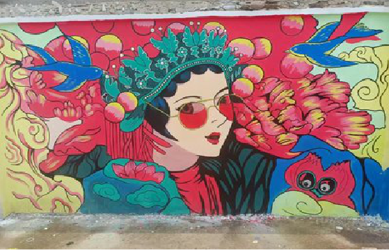 巴塘墙体彩绘-网红墙