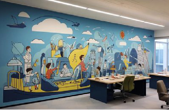 巴塘办公室墙绘的特点。