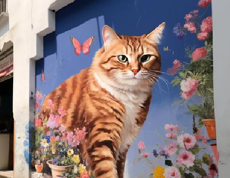 巴塘自己绘制有个性的手绘墙