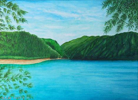 巴塘在墙绘中，如何绘画绿水青山？